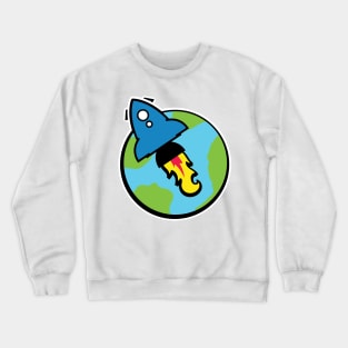 Rocket And Planet Crewneck Sweatshirt